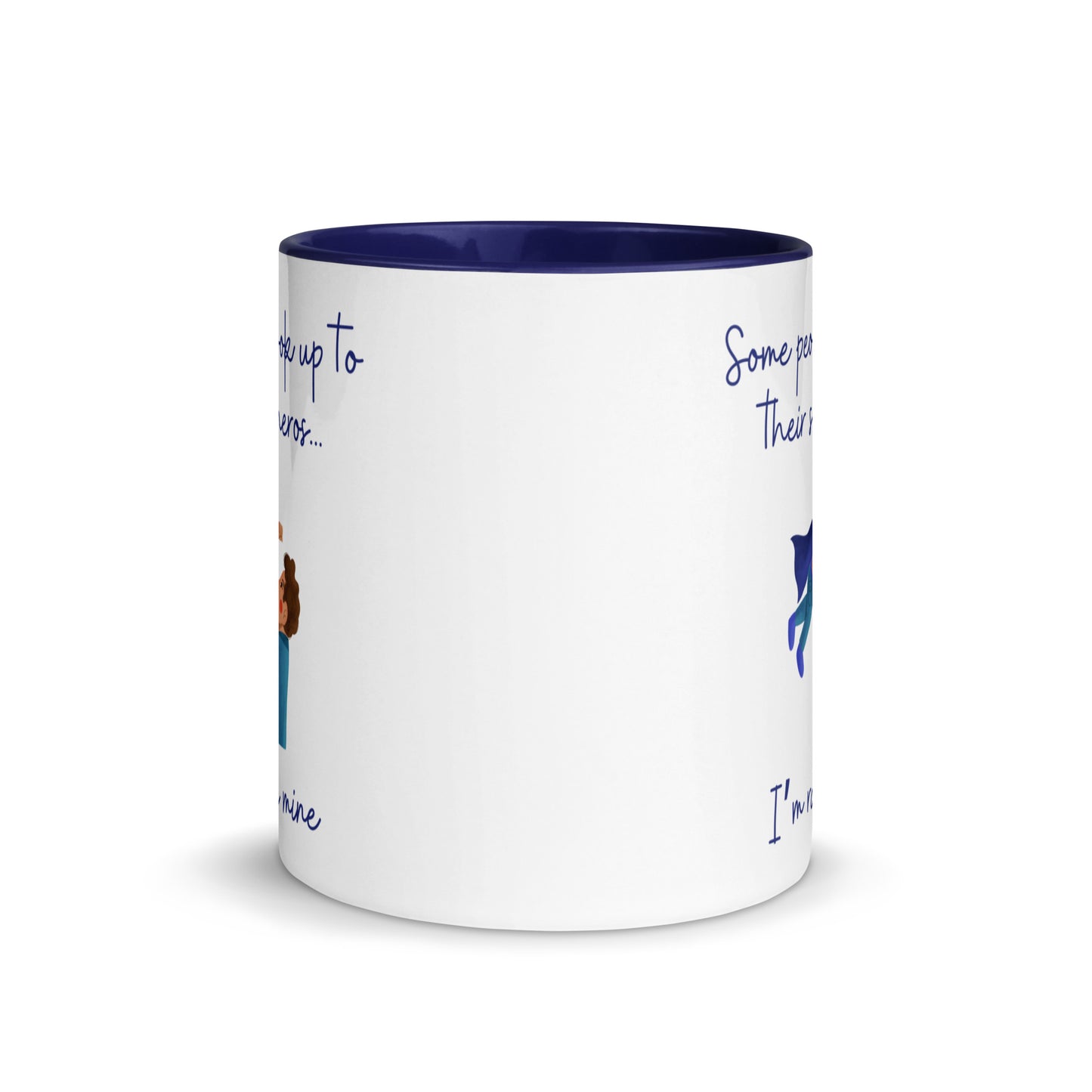 Father & Son "Raising my Superhero" Mug with Blue Interior