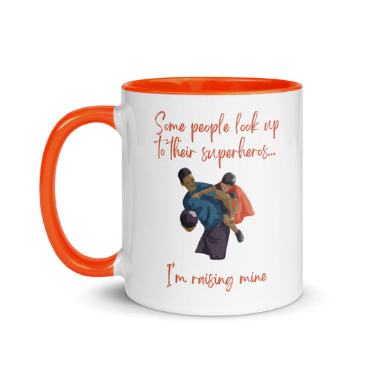 "Raising my Superhero" Mug with Orange Interior