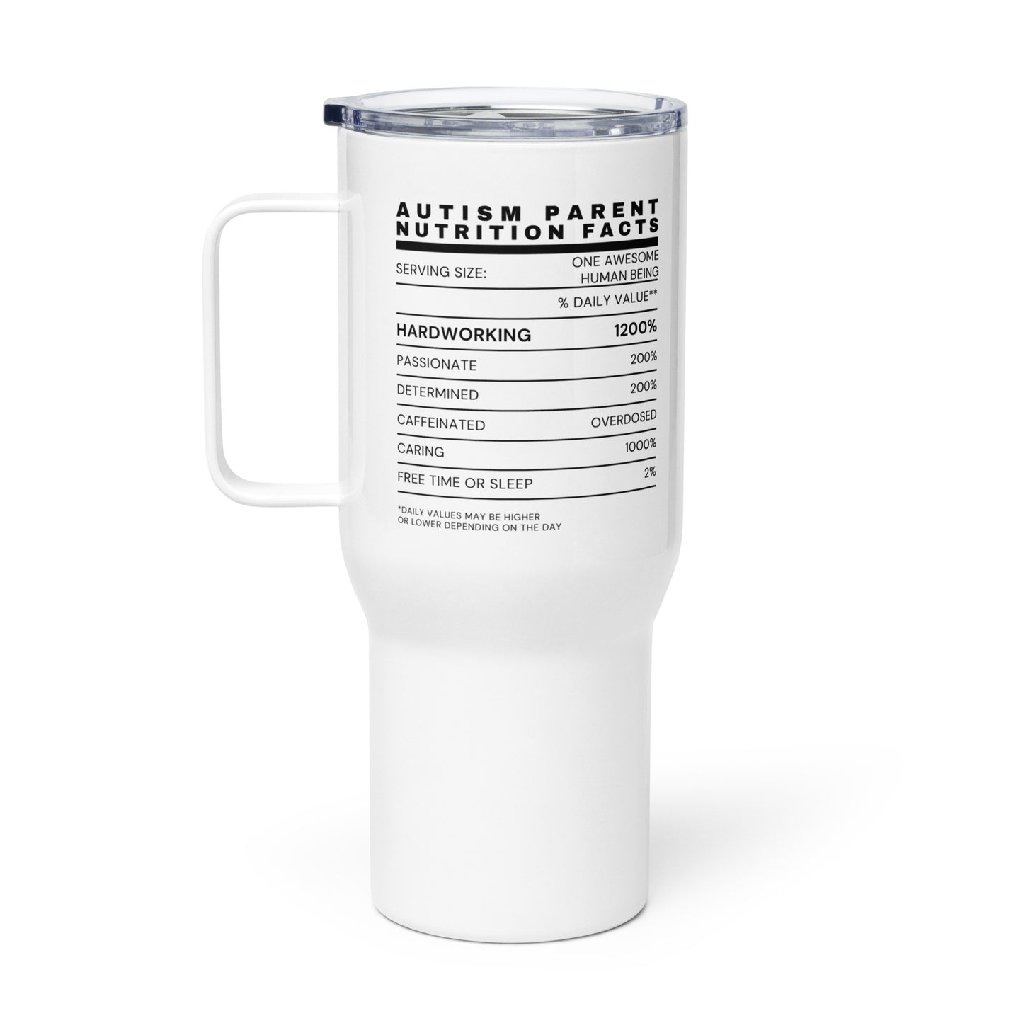 Autism Parent Nutrition Facts Stainless Steel Mug