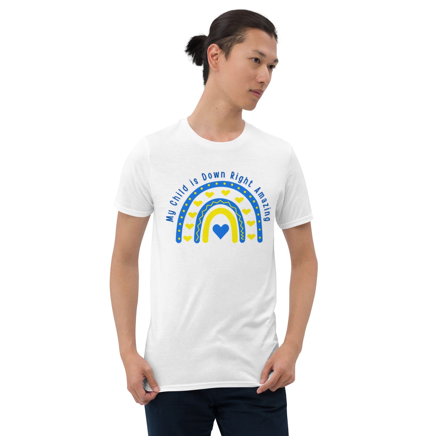 "My Child is Down Right Awesome" Down Syndrome Awareness Short-Sleeve Unisex T-Shirt