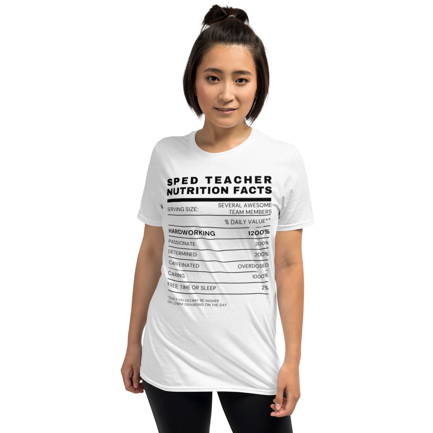 "SPED Teacher Nutrition Facts" Short-Sleeve Unisex T-Shirt