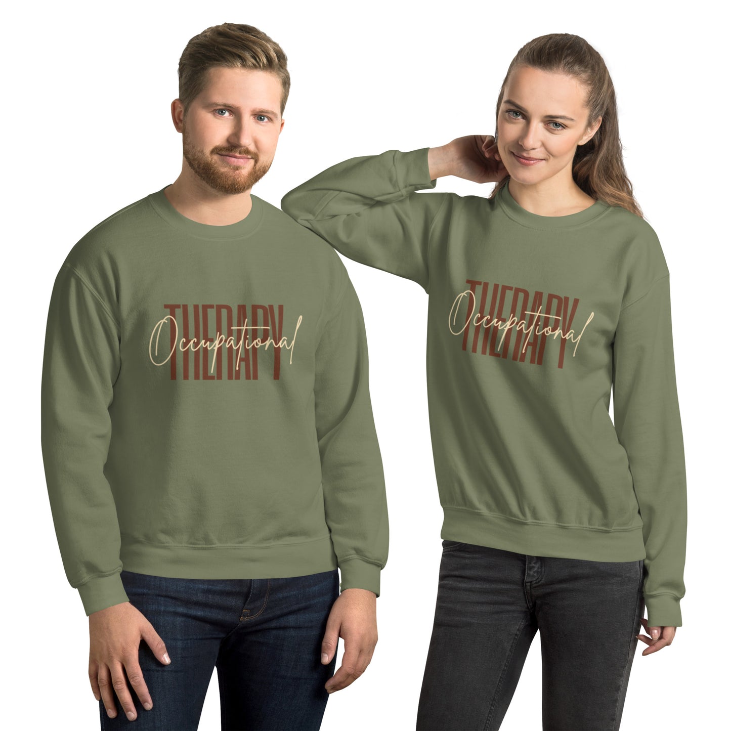 "Occupational Therapy" Sweatshirt (Brown/Tan Writing)