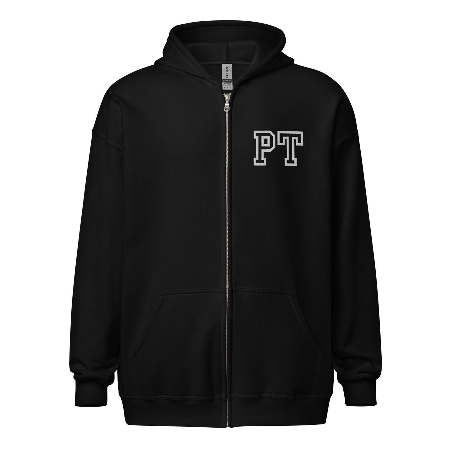 "PT" Embroidery  Letterman Style Unisex Heavy Blend Zip Hoodie