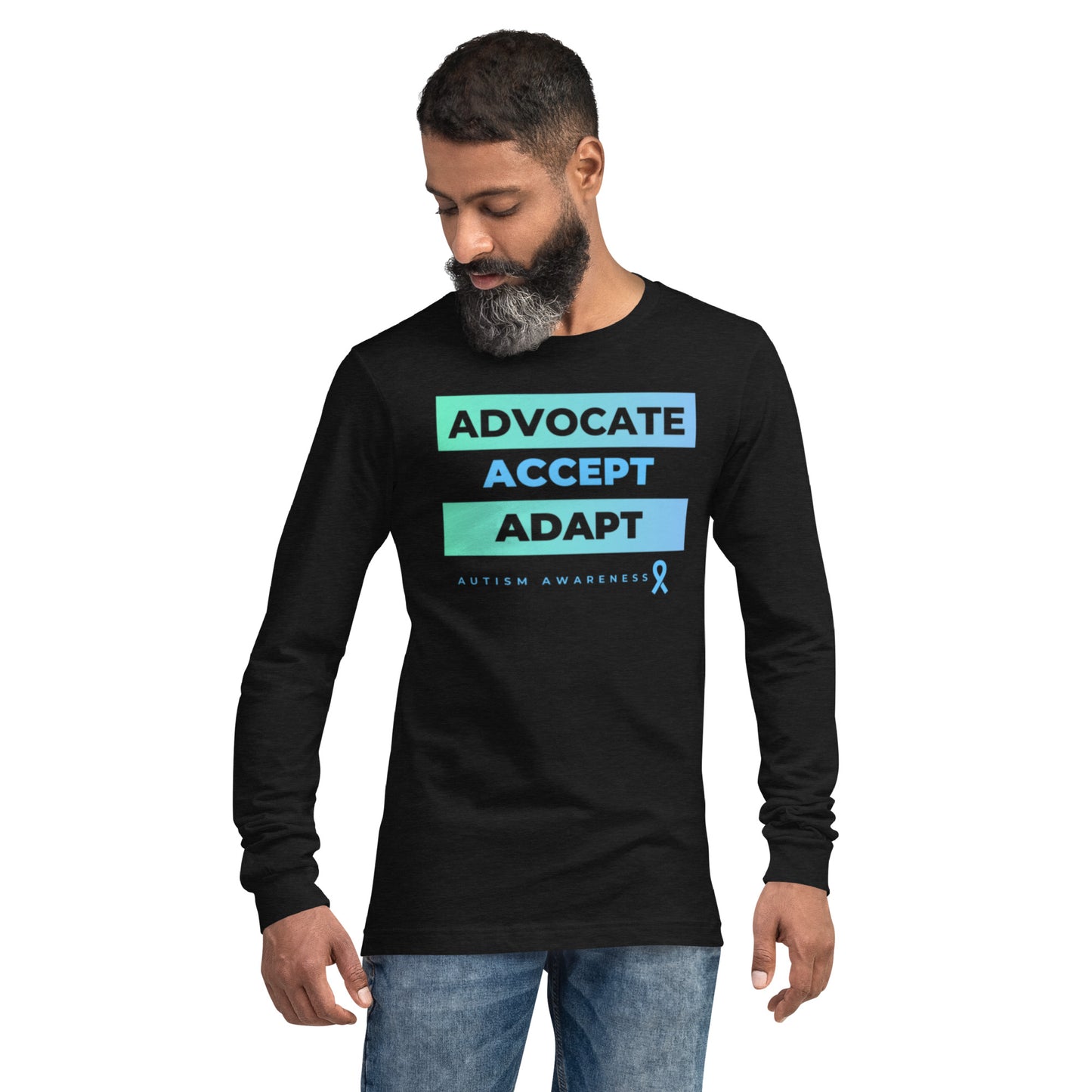 "Advocate, Accept, Adapt: Autism Awareness" Unisex Long Sleeve Tee