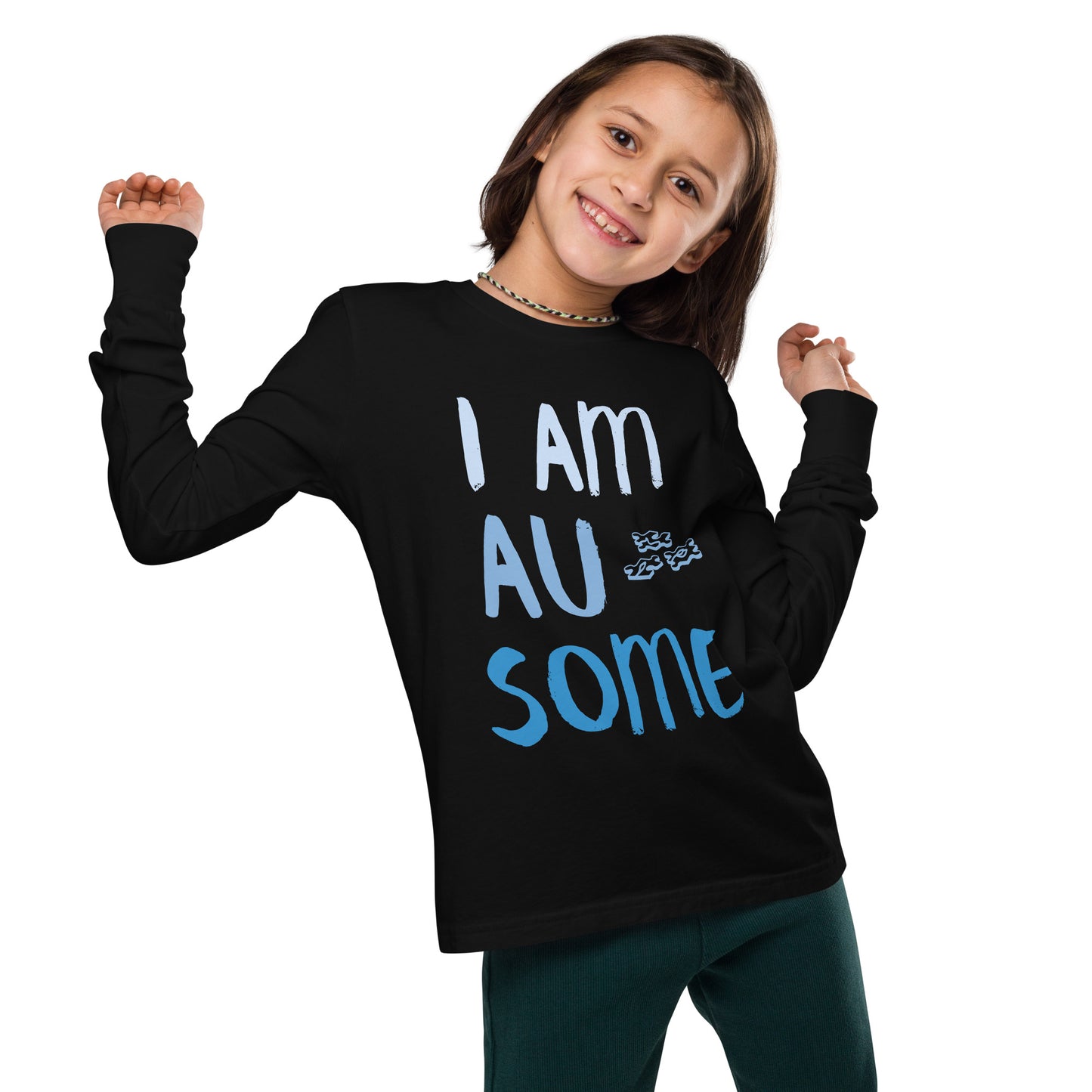 Autism "I Am Au-Some" Youth long sleeve tee