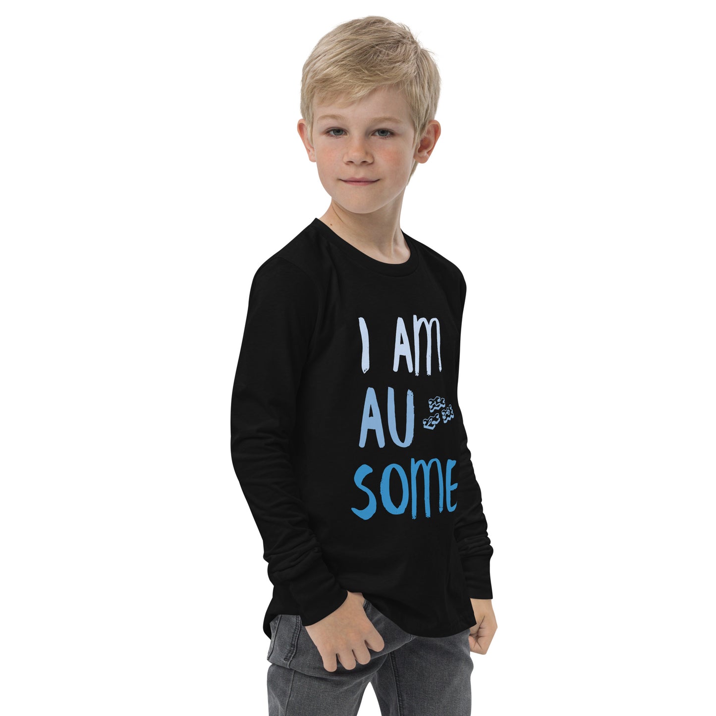 Autism "I Am Au-Some" Youth long sleeve tee