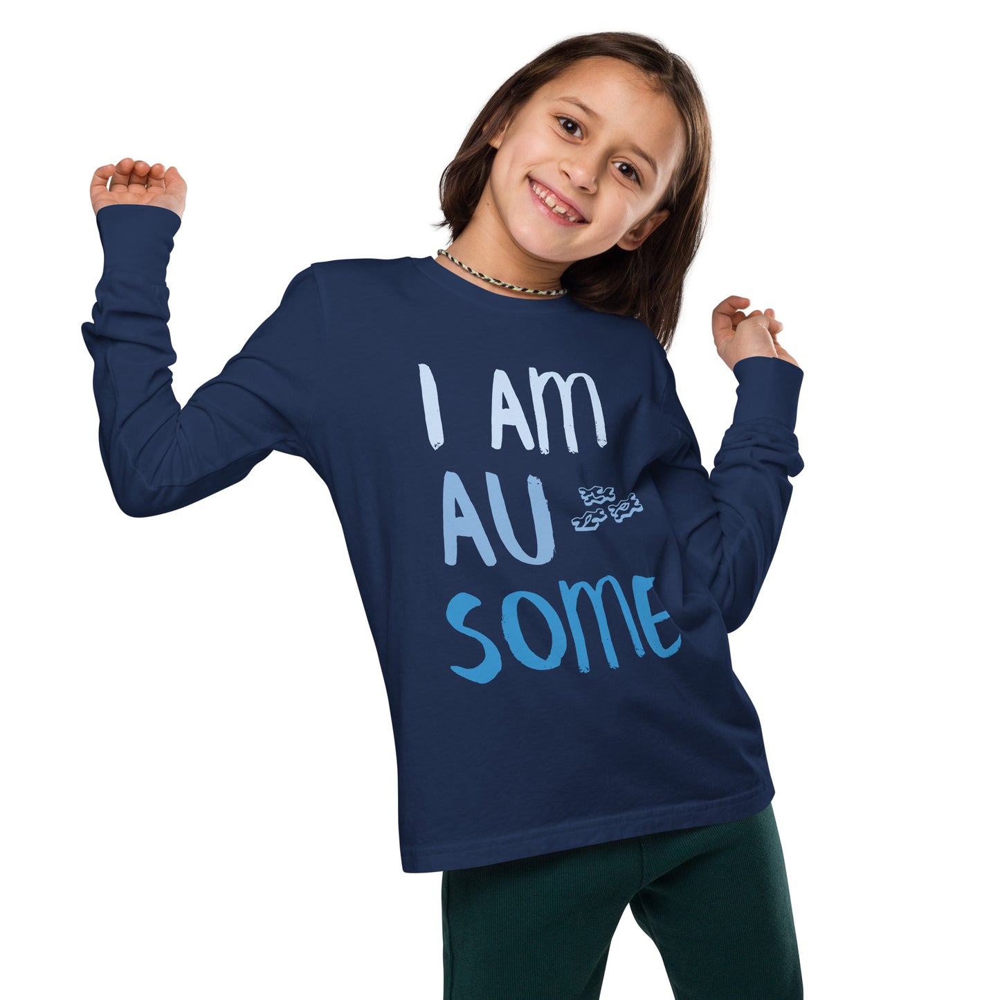 Autism "I Am Au-Some" Youth long sleeve tee